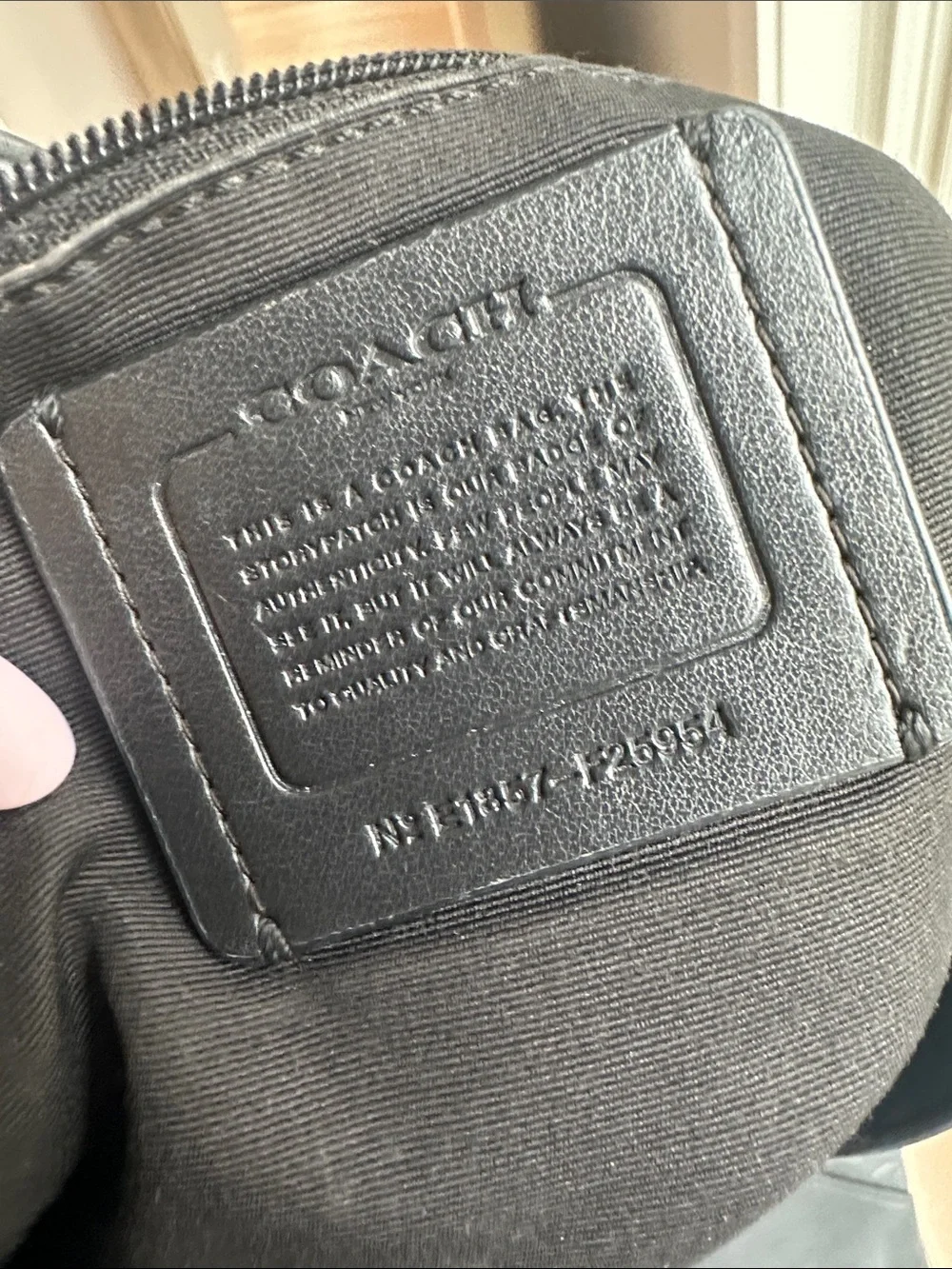 Coach Black Embossed Signature Leather Shoulder Bag